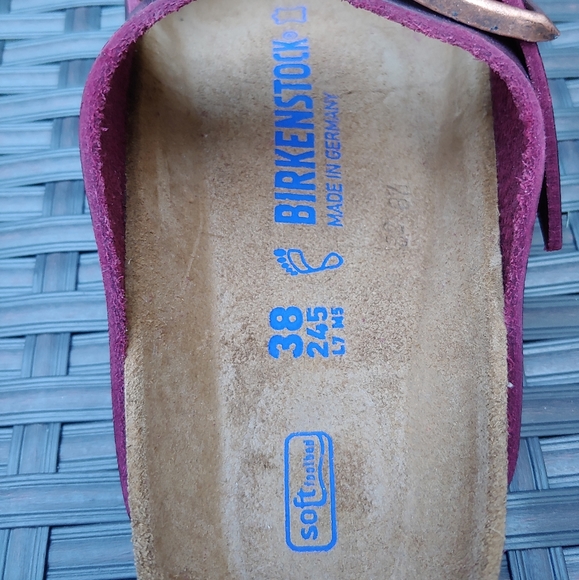 Birkenstock Arizona 38 Burgundy Red Leather Sandal - Picture 5 of 7